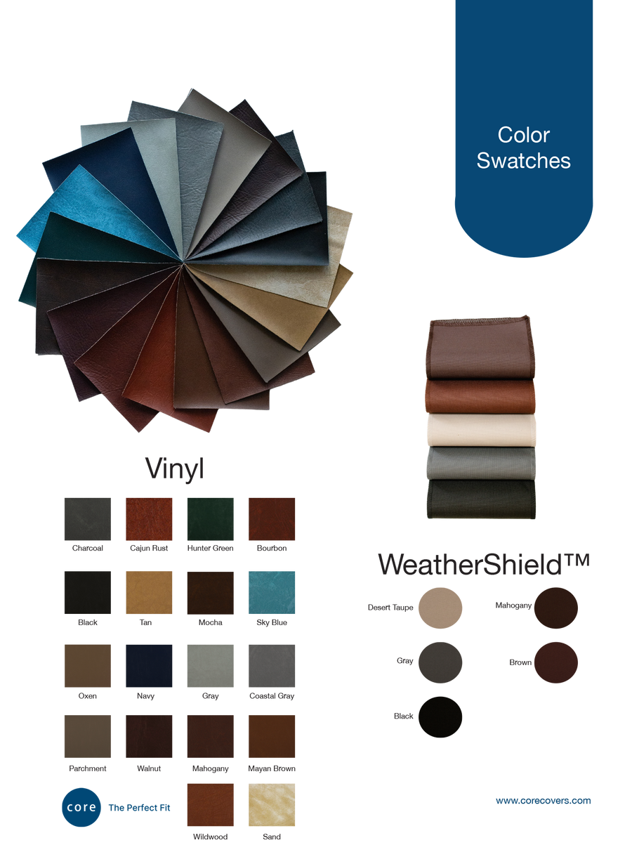 Core Covers Standard Material Colors | Core Covers